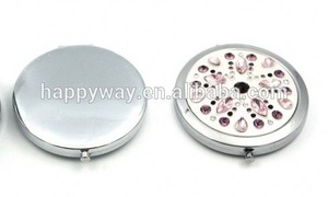 advertsising portable crystal cover cosmetic mirror